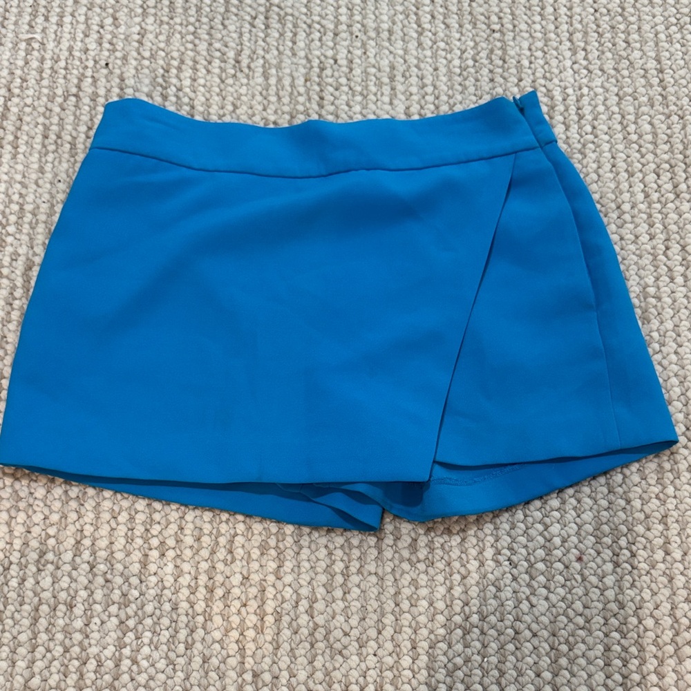 J. Crew Bright Blue Wrap-Front Skort